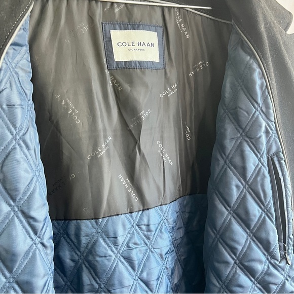 COLE HAAN  SIGNATURE WOOL SINGLE BREAT JACKET BLACK TRENCH COAT MEN SIZE XXL - Picture 11 of 13